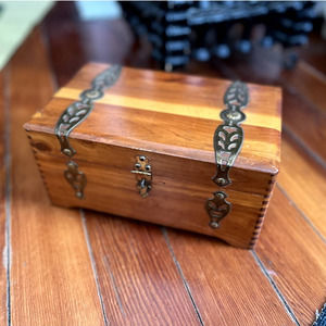 Mini Cedar Chest with Brass Details